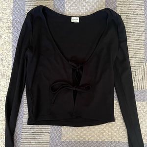 Aritzia Wilfred Free Only Tie Front Long Sleeve Shirt